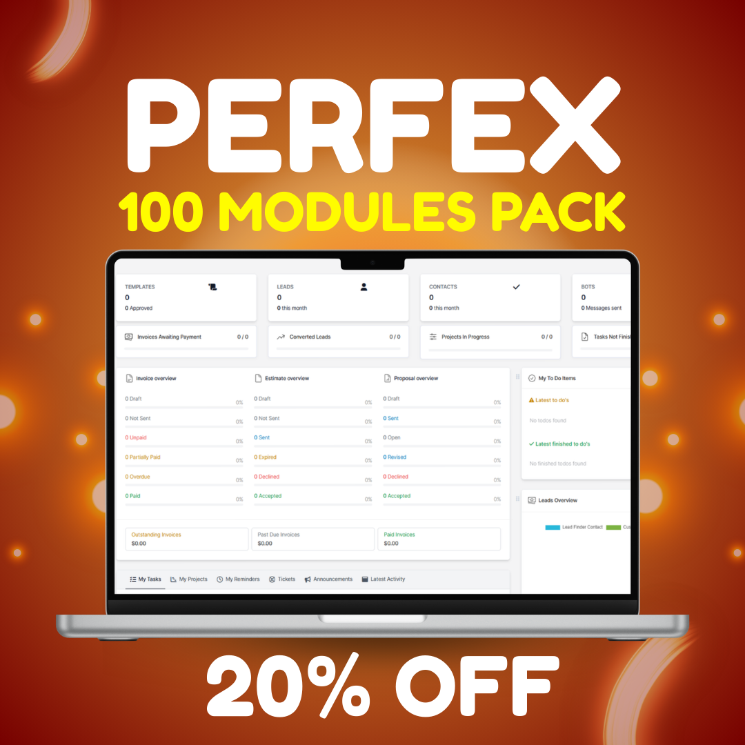 Perfex CRM 100 Modules Pack – Ultimate Business Automation Bundle